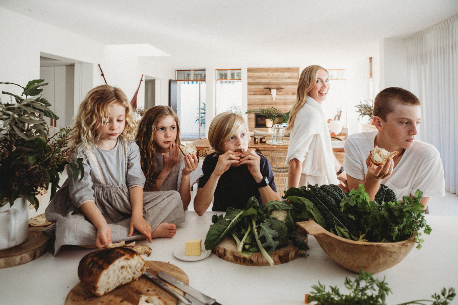 The Lane family in Byron Bay with their organic produce